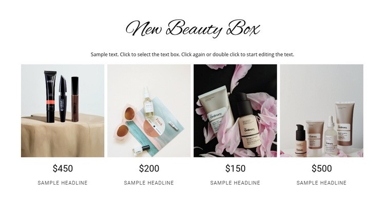 Caixa de beleza Design do site