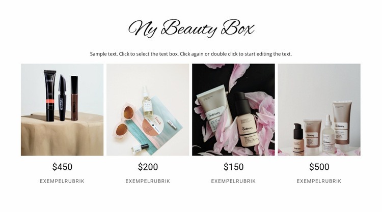 Skönhetsbox CSS -mall