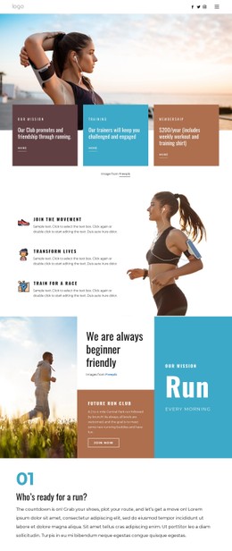 Running Club For Sports Simple CSS Template
