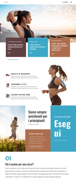 Running Club Per Lo Sport - Costruttore Di Siti Web Facile