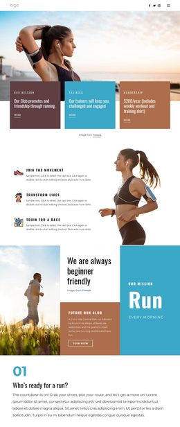 Running Club For Sports Website Editor Free