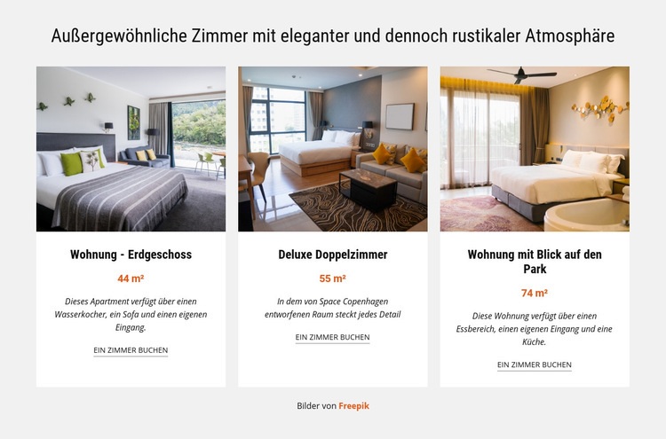 Außergewöhnliche Zimmer Eine Seitenvorlage