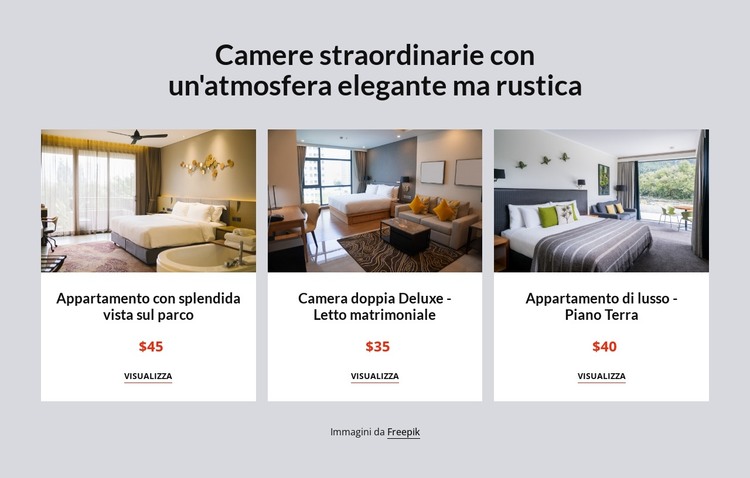 Camere straordinarie Modello HTML