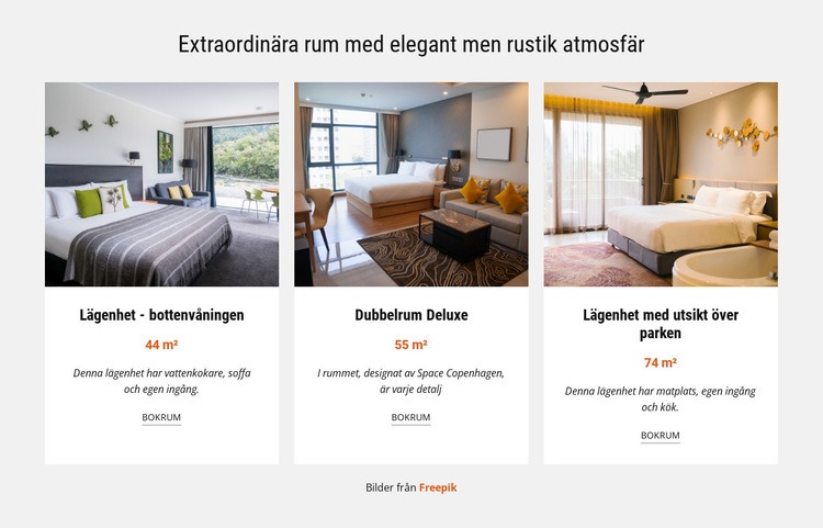 Extraordinära rum HTML-mall