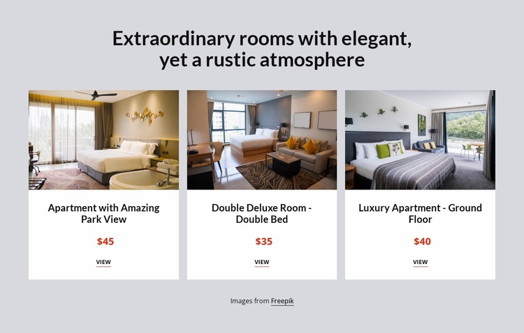 Extraordinary Rooms Landing Page