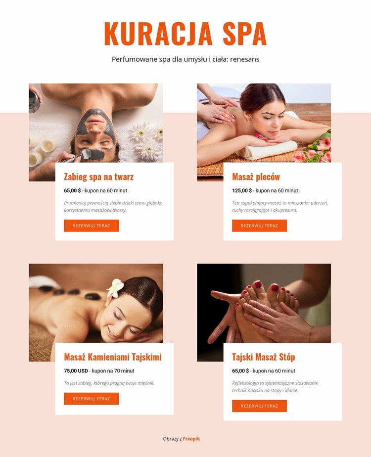 Różne zabiegi spa Szablon HTML5