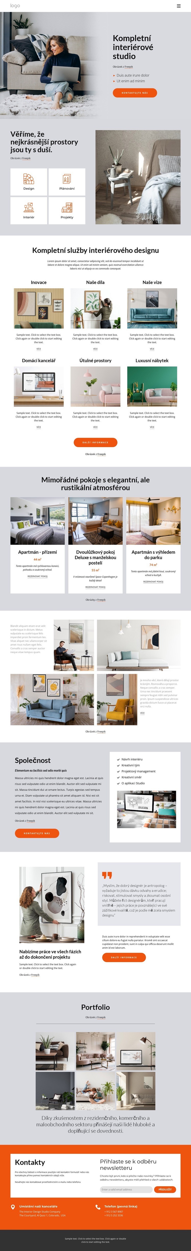 Kompletní interiérové studio Šablona CSS