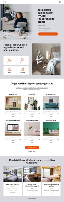 Teljes Körű Szolgáltatást Nyújtó Belső Stúdió Reszponzív CSS-Sablon