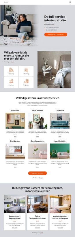 Gratis WordPress-Thema Voor De Full-Service Interieurstudio