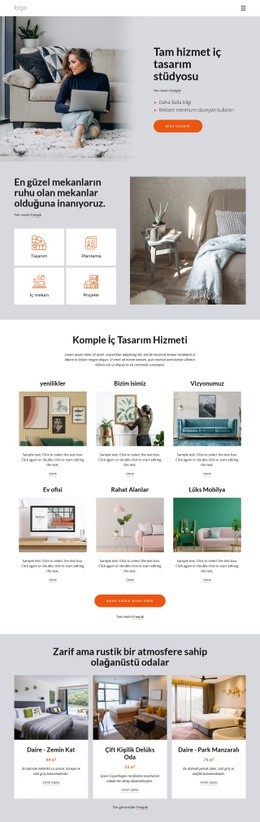 Herhangi Bir Cihaz Için HTML5 Şablonu Tam Hizmet Iç Stüdyo