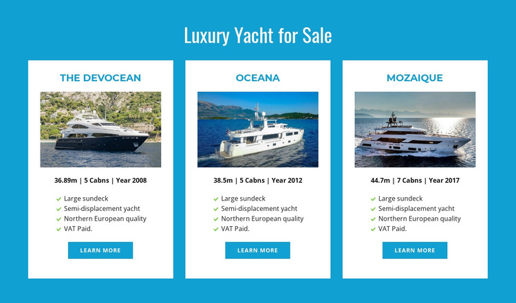 Luxury Yachts for Sale WordPress Theme