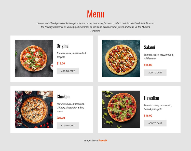 Pizza Online Joomla Page Builder
