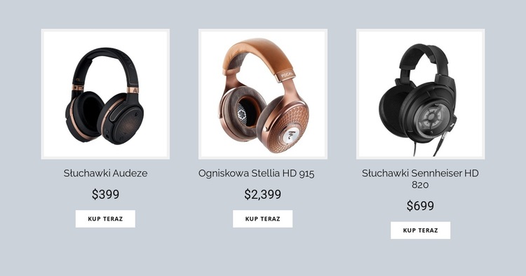 Kup słuchawki online Szablon witryny sieci Web