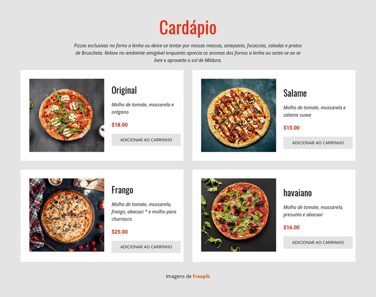 Pizza Online Landing Page