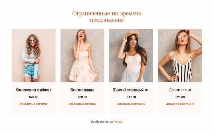 Ограниченные по времени предложения Шаблон