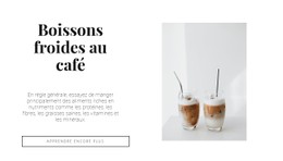 Boissons Froides Au Café Modèle De Page De Destination