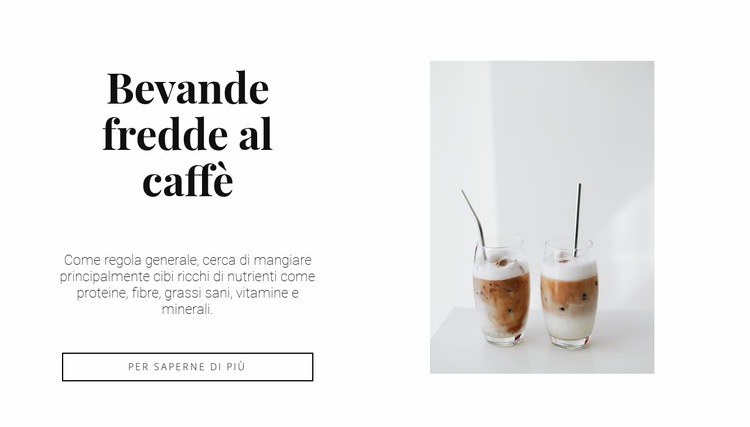 Bevande fredde al caffè Mockup del sito web