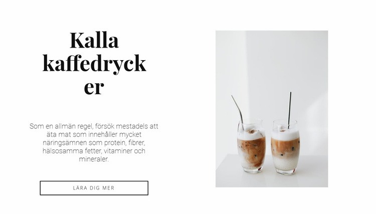 Kalla kaffedrycker CSS -mall