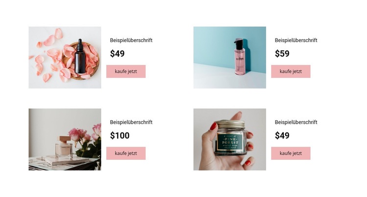 Kosmetik kaufen Website-Modell