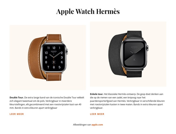 Apple Watch Hermes Website ontwerp