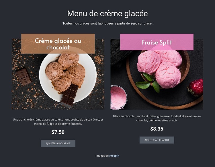 Glace vegan Modèles de constructeur de sites Web