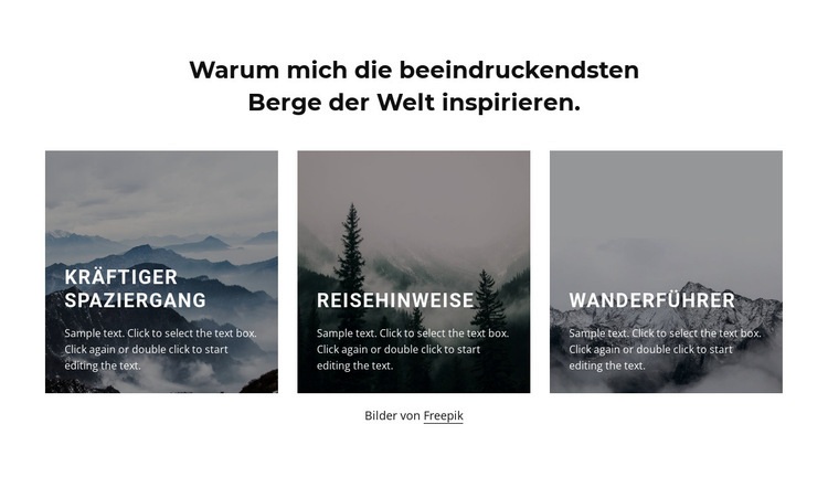 Berge inspirieren mich Website design