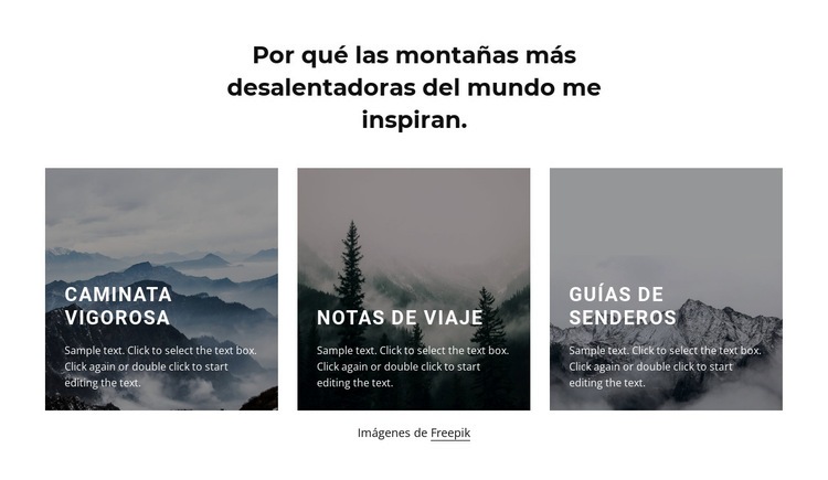 Las montañas me inspiran Diseño de páginas web