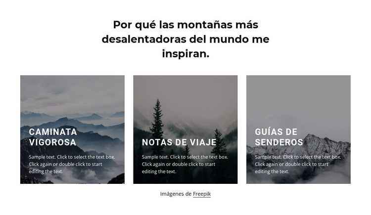 Las montañas me inspiran Plantilla de sitio web