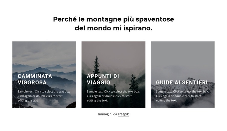 Le montagne mi ispirano Pagina di destinazione