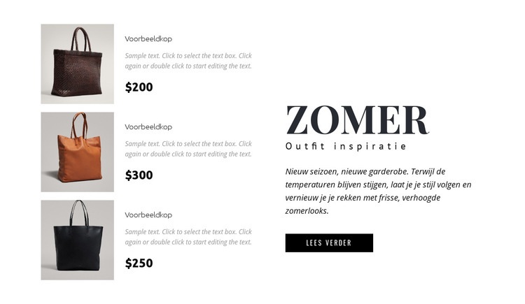 Verzameling tassen Html Website Builder