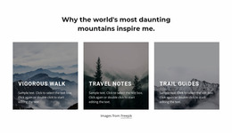 Mountains Inspire Me - Website Mockup
