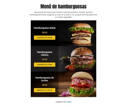 Menú De Hamburguesas