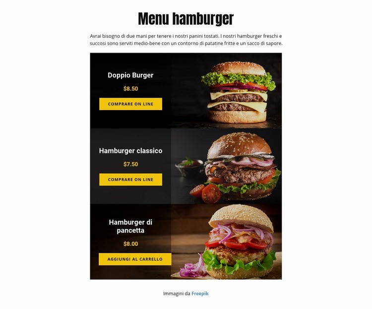 Menu hamburger Modello HTML5