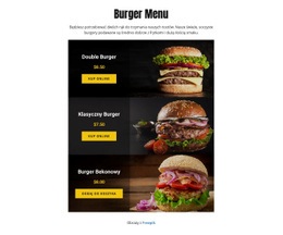 Burger Menu Projekt Strony Internetowej