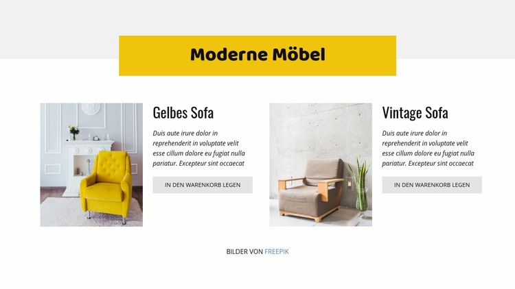 Moderne Möbel Website-Modell