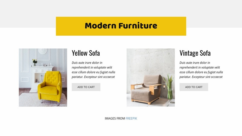 Colorful furniture Elementor Template Alternative