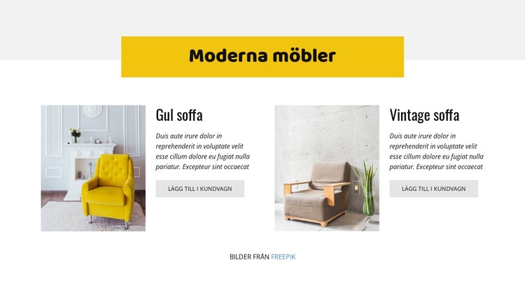 Färgglada möbler WordPress -tema