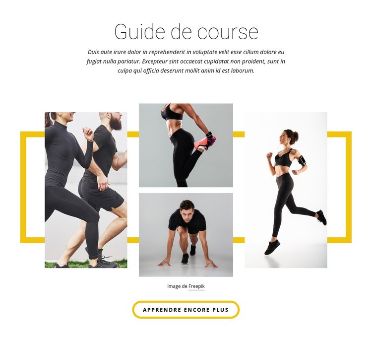 Guide de course Maquette de site Web