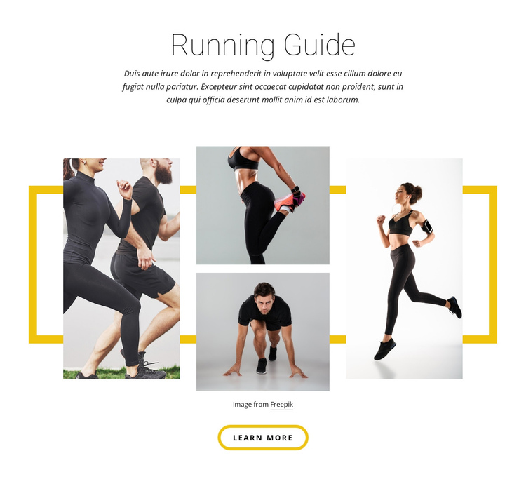 Running guide One Page Template