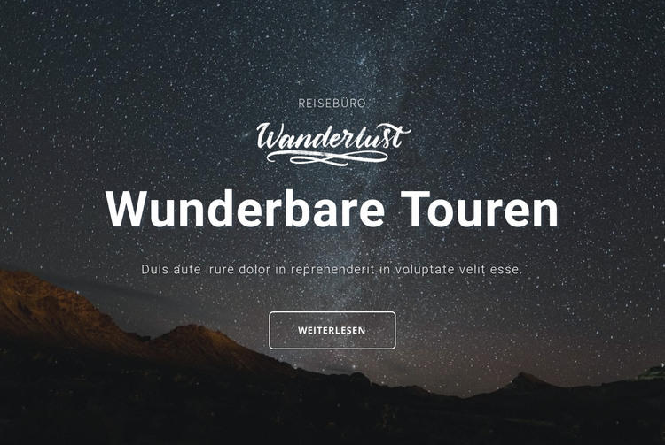 Wunderbare Touren HTML-Vorlage