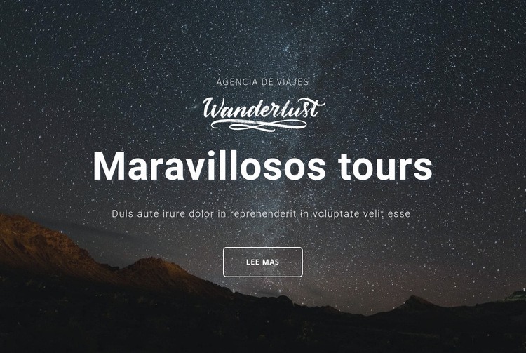 Maravillosos tours Página de destino