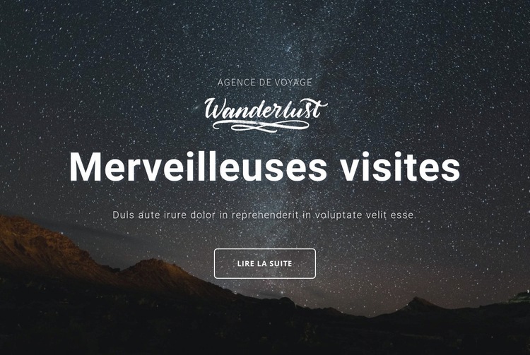 Merveilleuses visites Conception de site Web