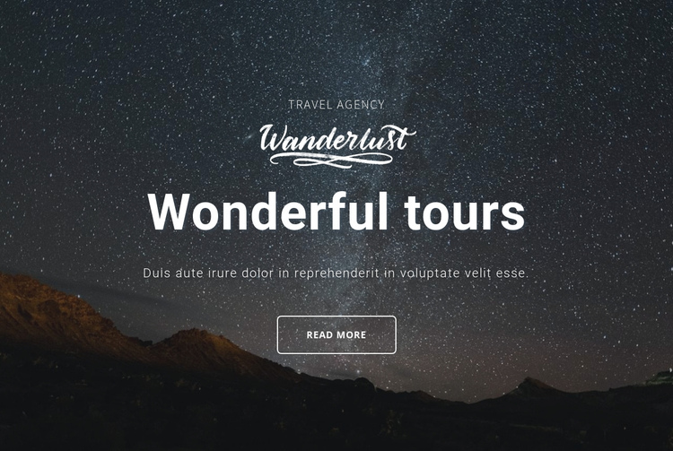 Wonderful tours One Page Template