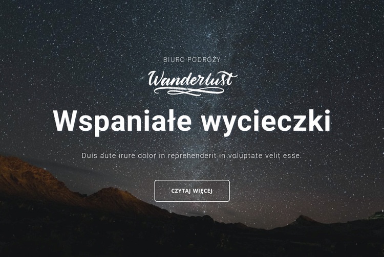 Wspaniałe wycieczki Kreator witryn internetowych HTML