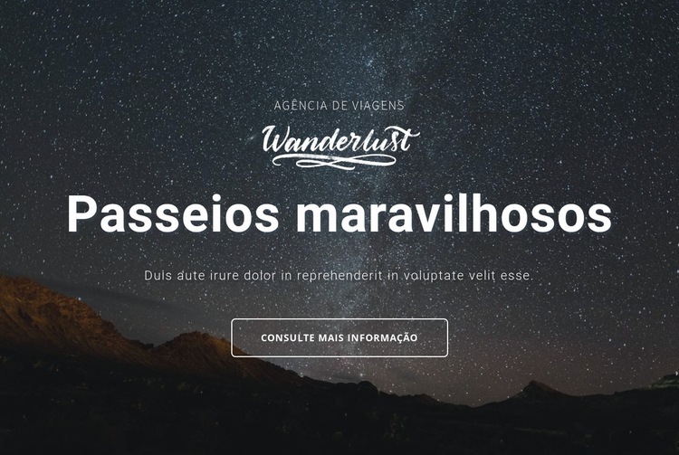 Passeios maravilhosos Design do site