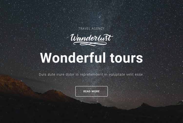 Wonderful tours Static Site Generator