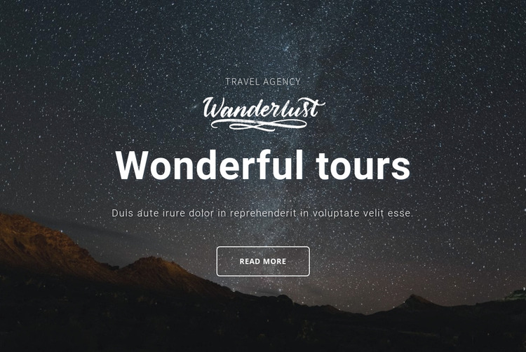 Wonderful tours WordPress Website Builder