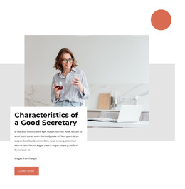 HTML Landing For Characteristics Of A Good Secretary