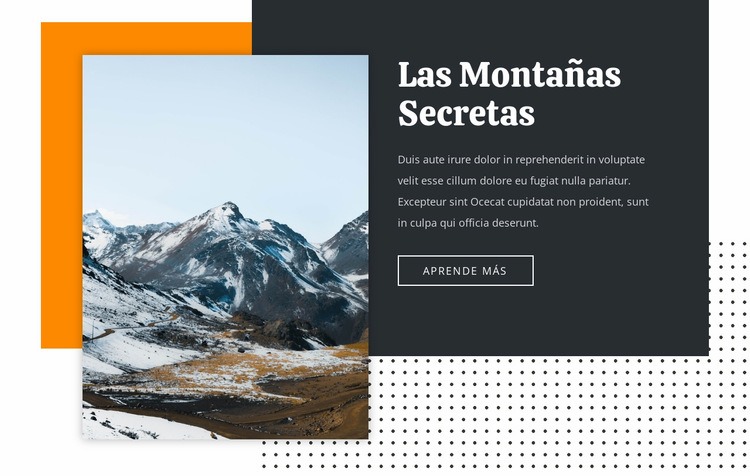 El secreto de las montañas Creador de sitios web HTML