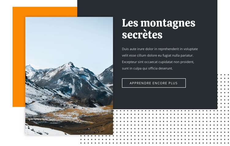 Le secret des montagnes Créateur de site Web HTML